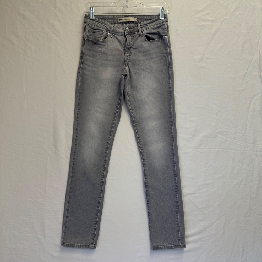 Levi's Womens Size 4 Mid Rise Skinny Jeans Gray Wash Stretch Denim